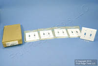 5 Leviton White Metal 2-Gang Toggle Switch Wall Plate Covers Switchplates 89999
