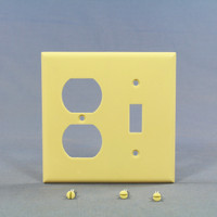 Cooper Ivory Toggle Switch Plate Receptacle Outlet Cover 2-Gang Wallplate 2138V