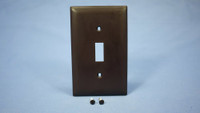 New P&S Brown 1-Gang Large UNBREAKABLE Toggle Switch Nylon Cover Wallplate TP1