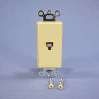 Eagle Ivory Flush Mount 4-Conductor Decorator Voice/Data Modular Wall Jack 3560-4V