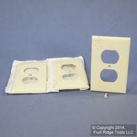 3 Leviton UNBREAKABLE Almond Receptacle Wallplates Nylon Duplex Outlet Covers 80703-A