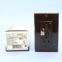 Leviton LED ALARM ISOLATED Ground Brown Surge Receptacle Outlet 15A 7280-IG