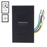 Leviton Black Scene Capable Monet ON/OFF Non-Dimming Switch Narrow Fin 1000VA Magnetic Low Voltage Fluorescent MNS10-1LE