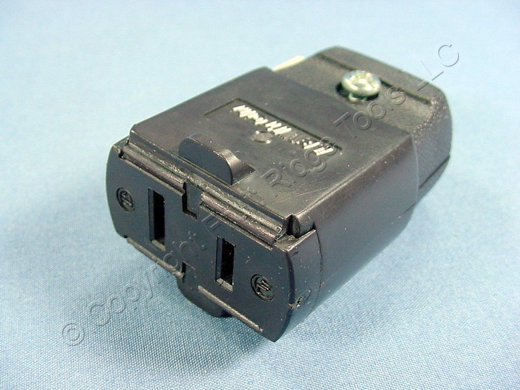 Leviton Brown 1-15 Straight Blade Connector Plug NEMA 1-15R 15A 125V Bulk 102-00 