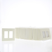 20 Leviton Almond 2-Gang Midway Size Decora Screwless Wallplates Covers GFCI GFI SJ262-SA