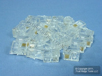 25 Leviton Telephone Line Plug Ends RJ11 RJ14 Round Modular Phone Cord C0257-C