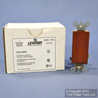 Leviton Walnut Woodgrain Finish Decora Rocker Wall Light Switch 15A Single Pole D5691-WAL