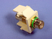 Leviton Ivory Leviton Quickport RCA Video Gold Barrel Jack with Green Stripe 40830-BIV