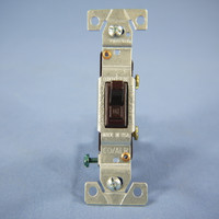 Cooper Brown Single Pole Toggle Wall Light Switch CO/ALR Aluminum 15A 5221-7B