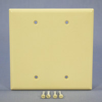 New Eagle Ivory Standard Grade 2-Gang Blank Mid-Size Wallplate Cover Plate 2037V