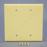 New Eagle Ivory Standard Grade 2-Gang Blank Mid-Size Wallplate Cover Plate 2037V