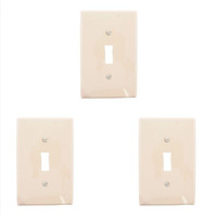 3 Leviton Almond UNBREAKABLE Midway Switch Cover Wallplates Thermoplastic Nylon Switchplates PJ1-A