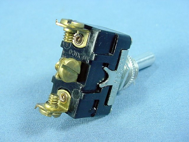 Leviton Toggle Switch SPST 3 Spade Terminal - 10A 250V 15A 125V ON/ON 1102B