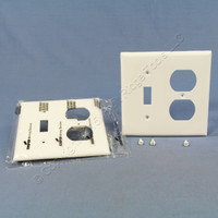 2 Cooper Standard 2-Gang White UNBREAKABLE Nylon Switch/Outlet Wallplate Receptacle Covers 5138W