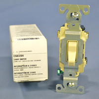 Cooper Ivory 3-Way COMMERCIAL Grade Toggle Wall Light Switch 20A CSB320V Boxed