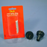2 New Do It Best Black Straight Blade Easy Grip Plugs NEMA 1-15P 15A 125V 521929