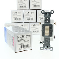 10 Leviton Ivory COMMERCIAL 3-Way Toggle Wall Light Switches 15A 120/277VAC 5503-2IS