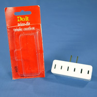 Do It Best White Plug-In Triple Tap Outlet Adapter NEMA 1-15R 15A 125V 530891