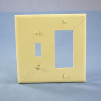 Cooper Mid-Size Ivory NYLON Combination Toggle Switch Decorator GFCI Outlet Receptacle Wallplate PJ126V