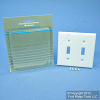 Leviton Painted White Metal 2G Toggle Switch Wallplate Cover Switchplate 89999