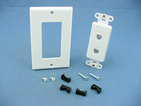 Leviton White Quickport Dual 6-Wire Phone Voice Jacks Modular Telephone 41666-W