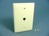Leviton Almond LARGE Midway Phone Jack Wall Plate 4-Wire Modular Telephone 40539-PMA