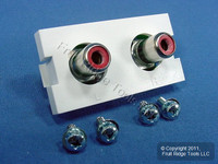 Leviton White MOS RCA Stereo Audio Wall Jack Wallplate Insert Module 41291-1RW