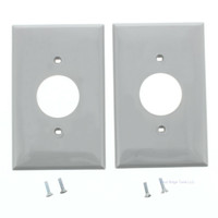 2 Leviton Gray 1.406" MIDWAY UNBREAKABLE Receptacle Wallplate Outlet Covers PJ7-GY