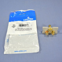 Leviton Gray 1-Unit MOS Wallplate 3-Port RCA Audio Video Jack Module 41292-3RG