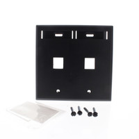 Leviton Black Quickport 2-Port 2-Gang Flush-Mount Wallplate ID Window 42080-2EP