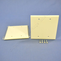 2 Cooper Almond STANDARD 2-Gang Blank Cover Box Mounted Thermoset Wallplates 2137A
