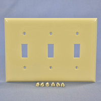 Hubbell Bryant Unbreakable Ivory 3-Gang Switch Cover Wall Plate Switchplate P3