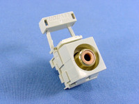 New Leviton Quickport Ivory RCA Stereo Audio Gold Jack Orange Stripe 40735-ROI
