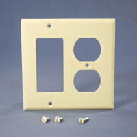 Eagle Almond 2-Gang Decorator GFCI GFI Duplex Receptacle Outlet Cover Thermoset Wallplate 2157A