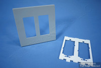 Leviton Gray 2-Gang Midway Size Decora Screwless Wallplate Cover GFCI GFI SJ262-SGY
