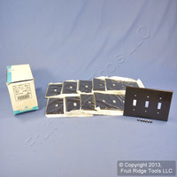 10 Leviton Brown MIDWAY 3-Gang Toggle Switch Cover Wallplates Switchplate 80511