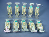 10 Cooper Electric Ivory COMMERCIAL Toggle Wall Light Switches 3-WAY 15A CS315V