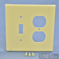 Leviton MIDWAY Ivory 2-Gang Switch Receptacle Wallplate Outlet Switchplate Cover 80505-I