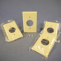 4 Cooper Ivory 1.406" Receptacle Single Outlet 1-Gang Standard Thermoset Wallplate Covers 2131V