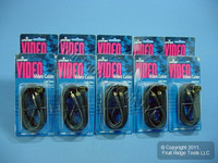 10 Leviton Black 6' TV/DVD/Stereo AV Audio Video Cables GOLD RCA Plugs C5852-6GO