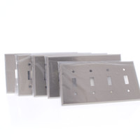 5 Cooper ANTIMICROBIAL Stainless Steel 4G Switch Cover Toggle Wallplates 93074AM