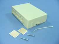 New Leviton Ivory 12-Port Surface Mount Phone Jack Telephone Data Block 45001-I