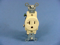 Leviton Ivory COMMERCIAL Grade Straight Blade Single Outlet Receptacle NEMA 5-20R 20A 125V 5801-I