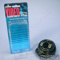 Leviton Black 12' Coaxial Video Cable w/ Silver PLUG Ends RG59 F-Type C5851-12E