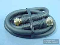 Leviton 18" Coaxial Video Cable w/ GOLD PLUG Ends F-Type C5851-1GO