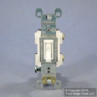 Leviton White Framed Toggle Wall Light Switch Single Pole 15A 120V Bulk RS115-2W
