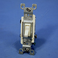 Leviton Almond 3-Way Toggle Wall Light Switch Quickwire 15A 120V Bulk 1453-2A