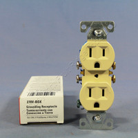 New Cooper Ivory Residential Duplex Outlet Receptacle NEMA 5-15R 15A 270V Boxed