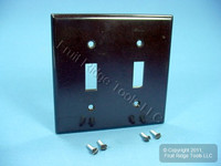 Leviton Brown 2-Gang Toggle Switch Plastic Cover Wall Plate Switchplate 85009