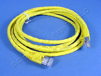 Leviton Yellow 7' Cat 6+ Extreme Ethernet LAN Patch Cord Cable Cat6 Plus 7 Ft 62460-7Y